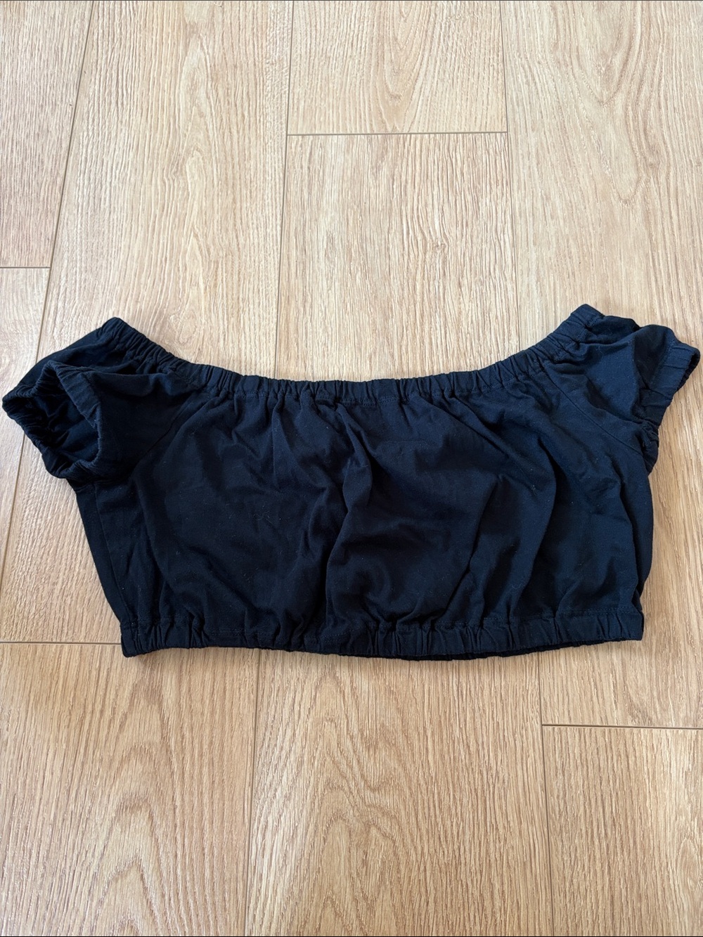 Aritzia Off-Shoulder Black Crop Top